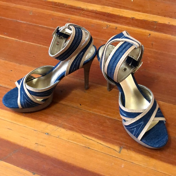 Guess Shoes - GUESS denim and suede high heels!